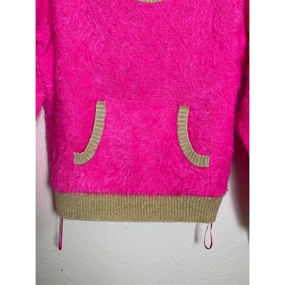 Juicy Couture Women's Fuzzy Textured Sweater Hot Pink S Y2K AHS Style Nostalgia - Picture 6 of 14